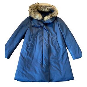 Theory down fill navy blue puffer jacket with removable vest medium